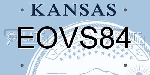 EOVS84 Kansas License Plate