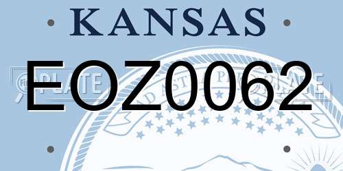 EOZ0062 Kansas License Plate
