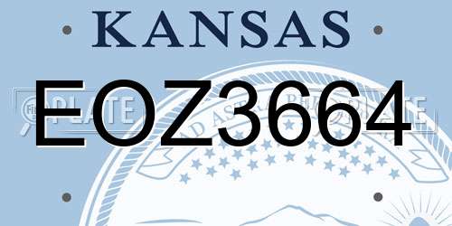 EOZ3664 Kansas License Plate