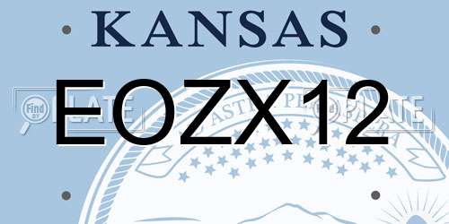 EOZX12 Kansas License Plate