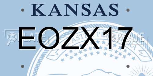 EOZX17 Kansas License Plate