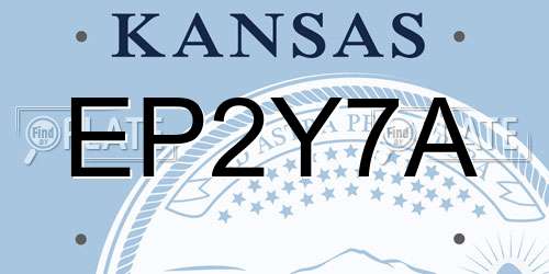 EP2Y7A Kansas License Plate