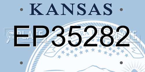 EP35282 Kansas License Plate