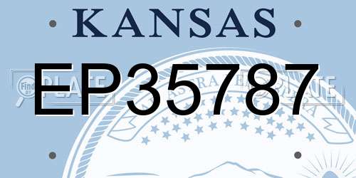 EP35787 Kansas License Plate
