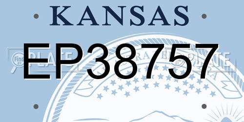EP38757 Kansas License Plate