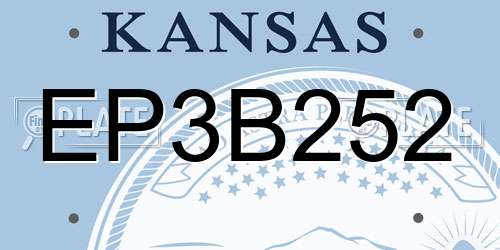 EP3B252 Kansas License Plate