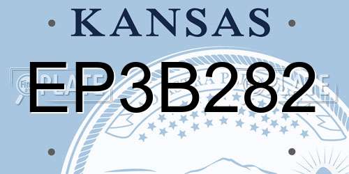 EP3B282 Kansas License Plate