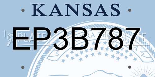 EP3B787 Kansas License Plate
