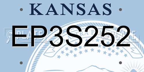 EP3S252 Kansas License Plate