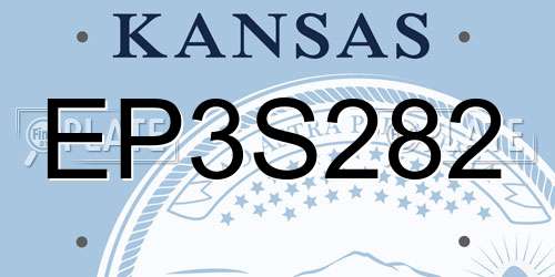 EP3S282 Kansas License Plate