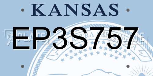 EP3S757 Kansas License Plate