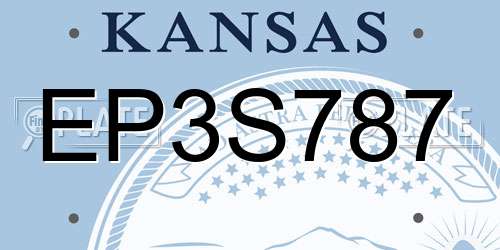 EP3S787 Kansas License Plate