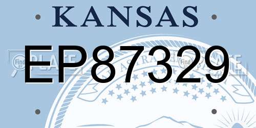 EP87329 Kansas License Plate