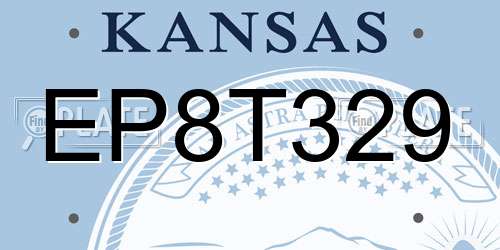 EP8T329 Kansas License Plate