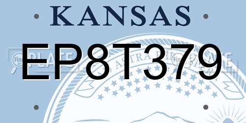 EP8T379 Kansas License Plate