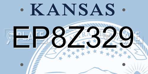 EP8Z329 Kansas License Plate