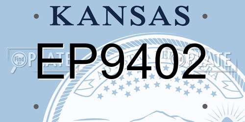 EP9402 Kansas License Plate