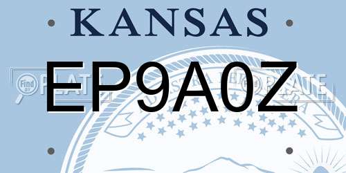 EP9A0Z Kansas License Plate