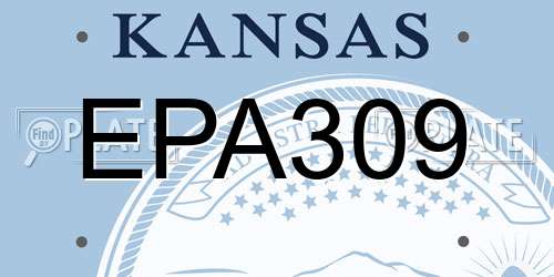 EPA309 Kansas License Plate