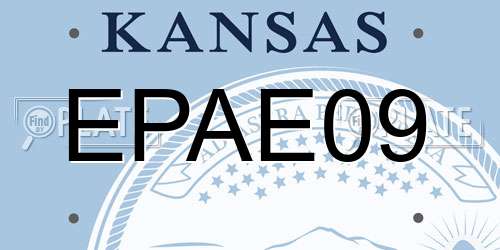 EPAE09 Kansas License Plate