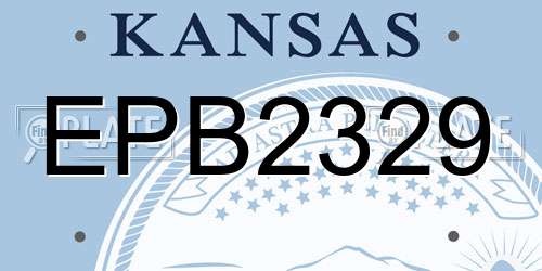 EPB2329 Kansas License Plate