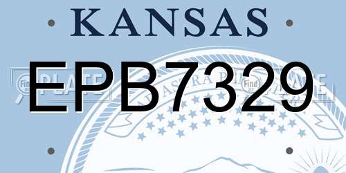 EPB7329 Kansas License Plate