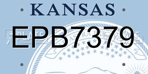 EPB7379 Kansas License Plate