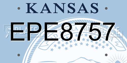 EPE8757 Kansas License Plate