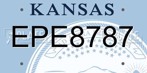EPE8787 Kansas License Plate
