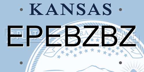EPEBZBZ Kansas License Plate