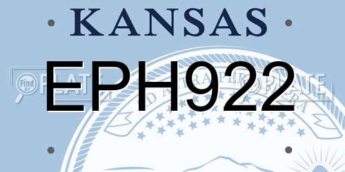 EPH922 Kansas License Plate