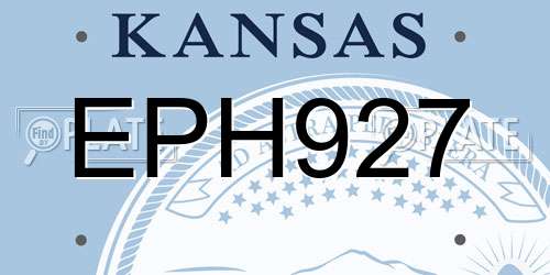 EPH927 Kansas License Plate