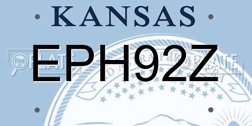EPH92Z Kansas License Plate