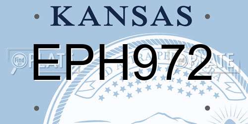 EPH972 Kansas License Plate