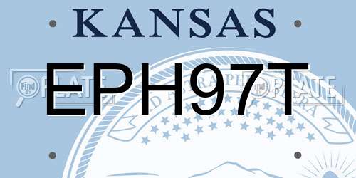 EPH97T Kansas License Plate