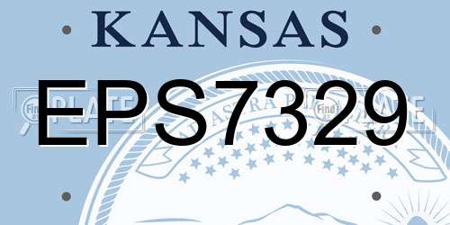 EPS7329 Kansas License Plate