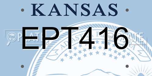EPT416 Kansas License Plate