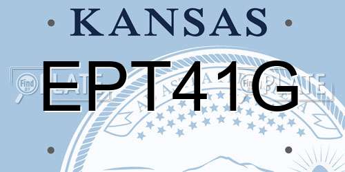 EPT41G Kansas License Plate