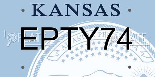 EPTY74 Kansas License Plate