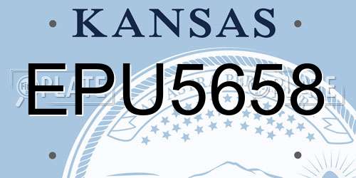 EPU5658 Kansas License Plate