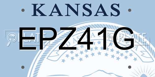 EPZ41G Kansas License Plate