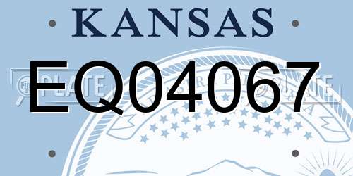 EQ04067 Kansas License Plate