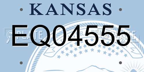 EQ04555 Kansas License Plate