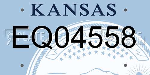 EQ04558 Kansas License Plate
