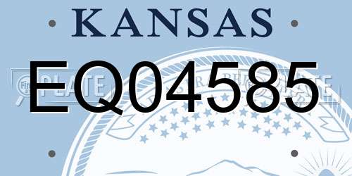 EQ04585 Kansas License Plate