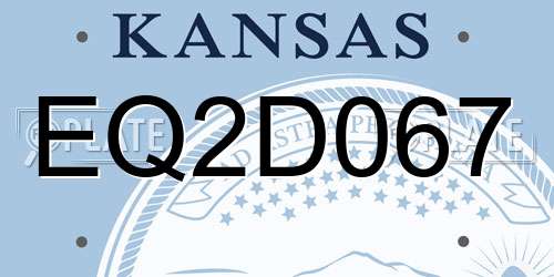 EQ2D067 Kansas License Plate