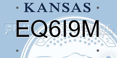 EQ6I9M Kansas License Plate