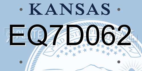 EQ7D062 Kansas License Plate