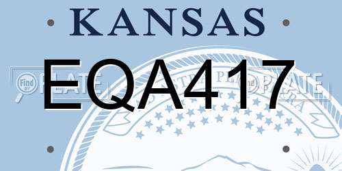EQA417 Kansas License Plate