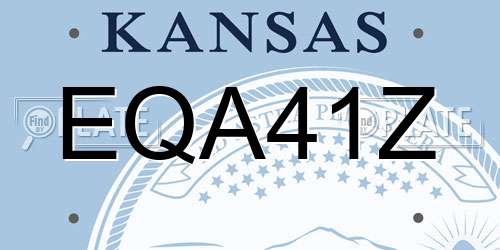 EQA41Z Kansas License Plate